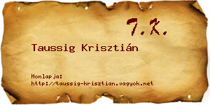 Taussig Krisztián névjegykártya